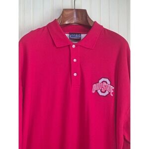 Crable Sportswear Polo Shirt Mens Red Ohio State Embroidered Short Sleeve